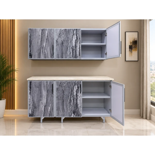 مطبخ ألمنيوم 1.5 متر بتصميم عصري