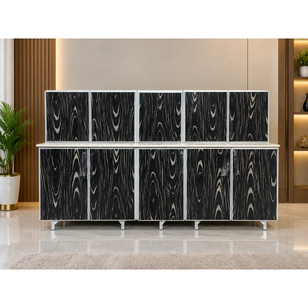 دولاب مطبخ ألمنيوم 2.5 متر بتصميم عصري